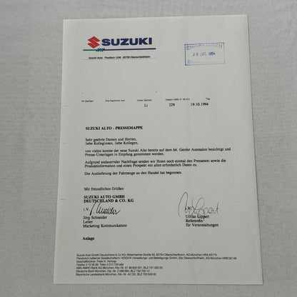 Suzuki Alto Car Press Kit Brochure Catalog Photos European