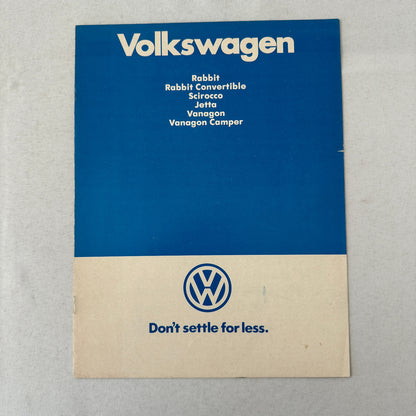 1981 Volkswagen VW Car Sales Brochure Catalog Vanagon Camper Jetta Scirocco +
