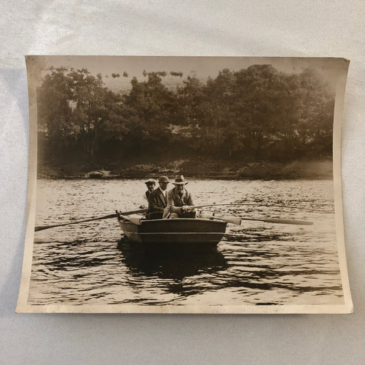 Bishop of London Fishing Holiday on Boat Press Photo Photograph 1933 LNA