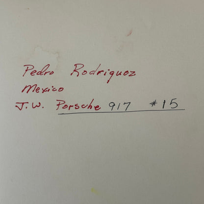 Vintage Racing Photo Driver Pedro Rodriguez Porsche 917 Photograph