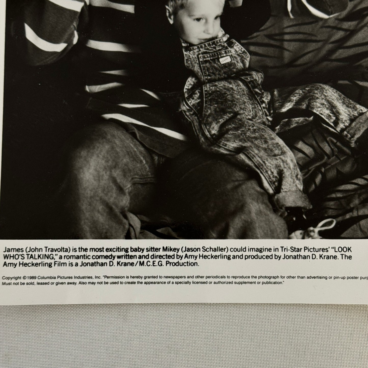 Vintage Movie Press Photo Photograph Look Who's Talking John Travolta 1989