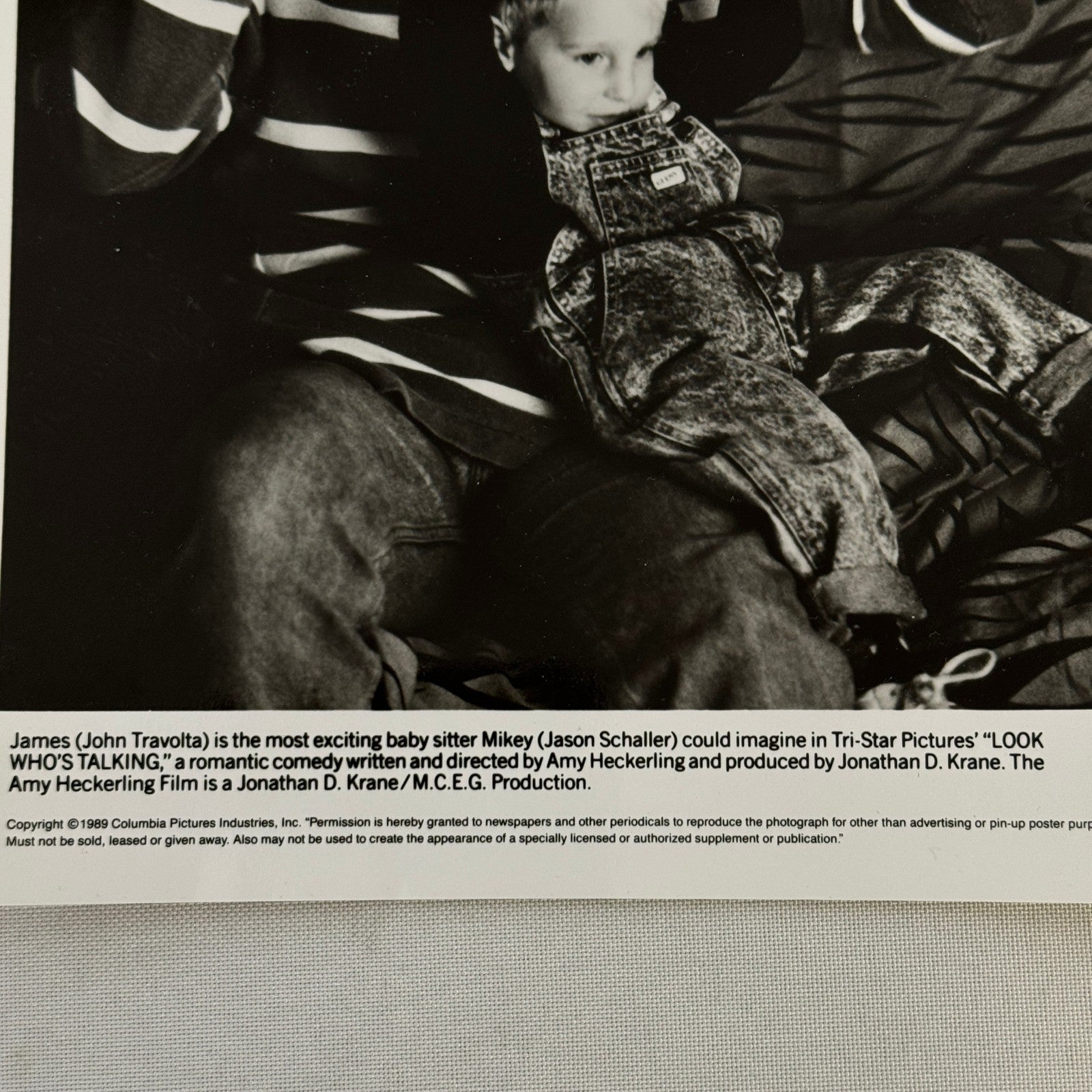 Vintage Movie Press Photo Photograph Look Who's Talking John Travolta 1989