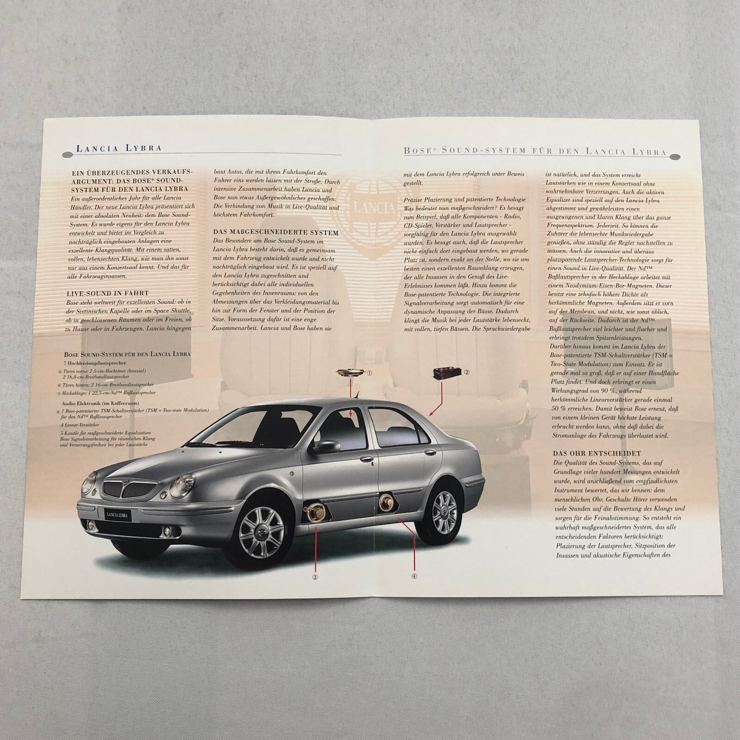 Lancia Lybra Car Sales Brochure Catalog GERMAN Text European Harrison Ford