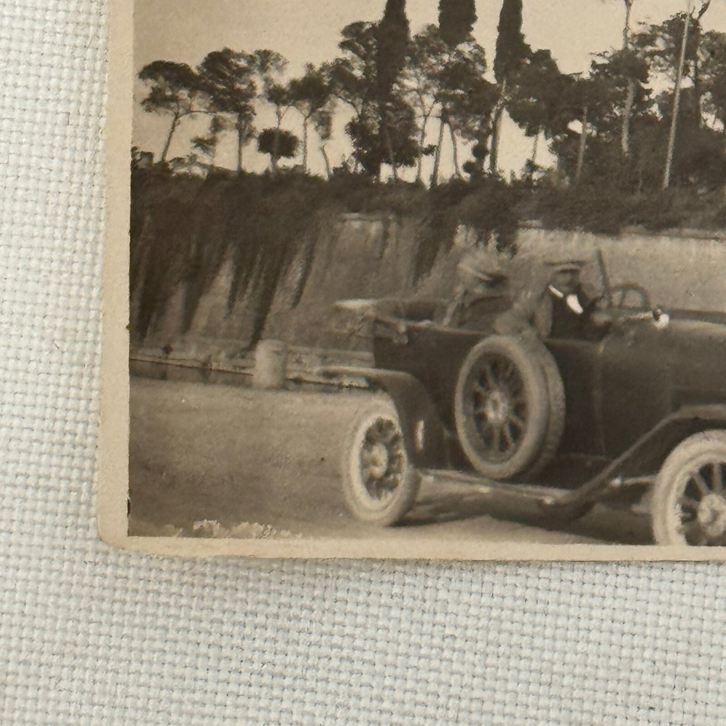 Vintage Photograph Photo Man in Antique Automobile Early Car