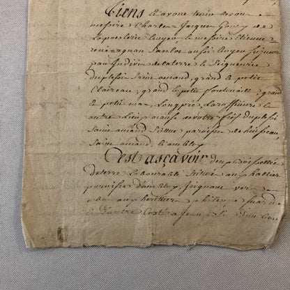 Antique Hand Written French Document Dated 1763 Beautiful Early Letter