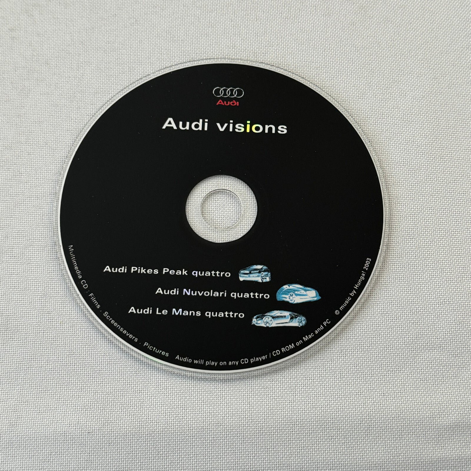 Audi Concept Car Prototype Press Kit CD Le Mans Quattro Pikes Peak Nuvolari R8