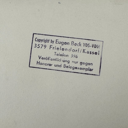 Vintage Racing Car Engine Photo Photograph Eugen Beck Photographer Stamp
