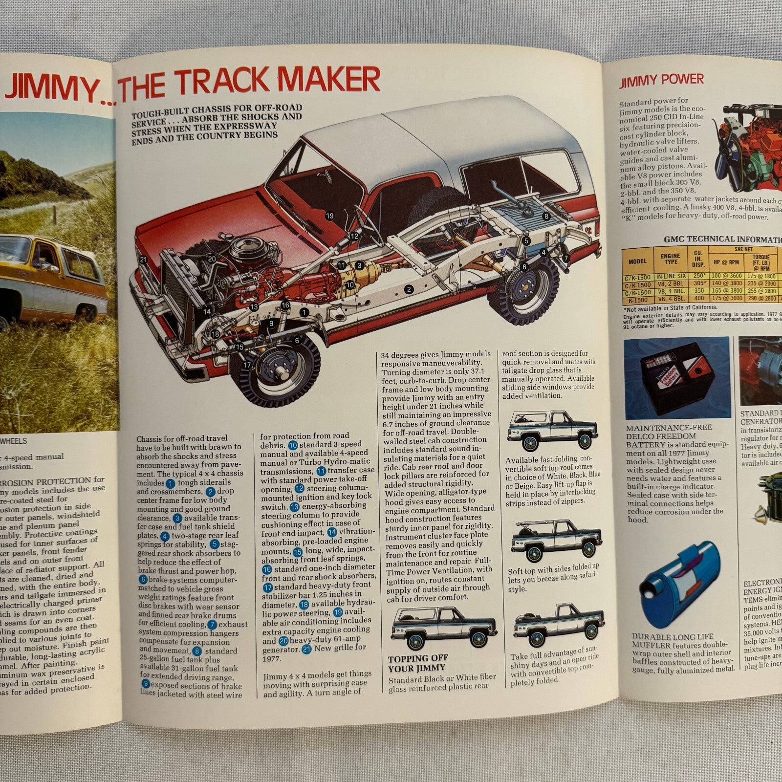 GMC Jimmy Truck Sales Brochure Catalog 4 Wheel Drive 2 Wheel Drive Vintage