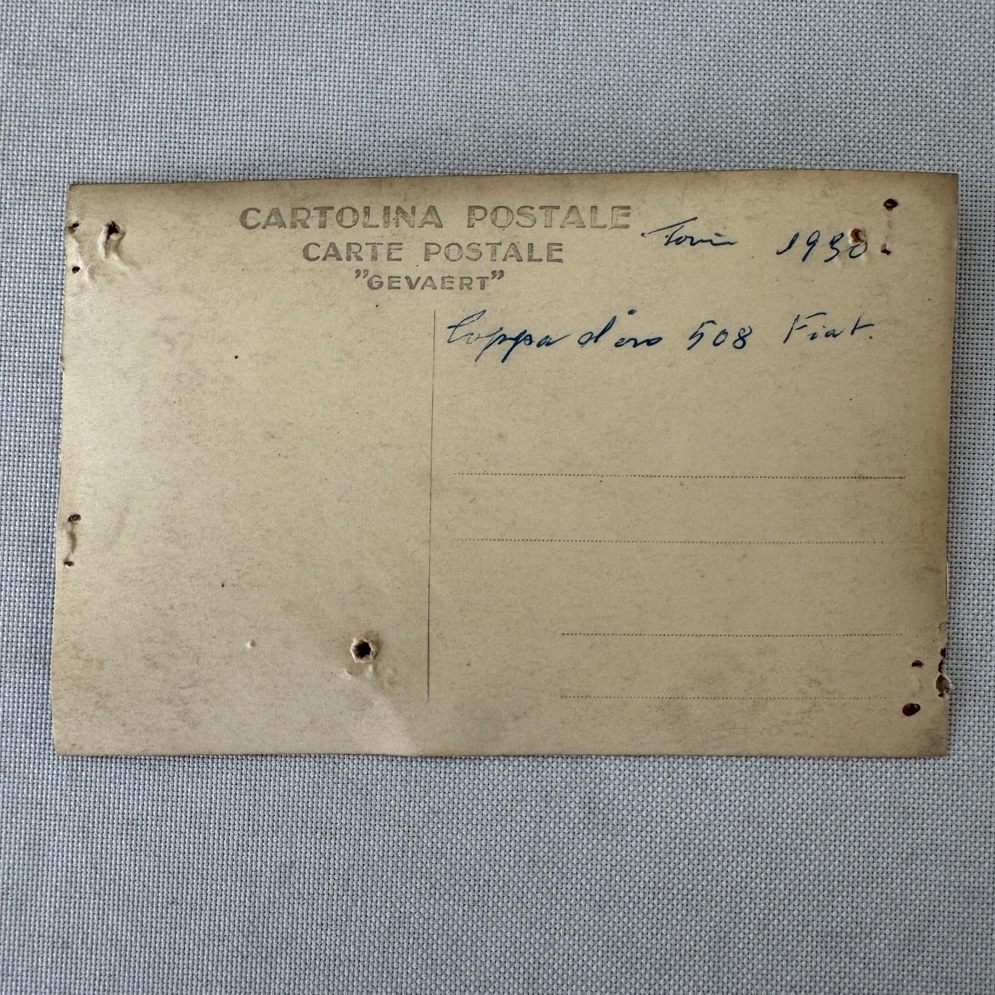 1930 Fiat 508 Italian Racing Real Photo Postcard Post Card Coppa D'Oro Nazzaro +