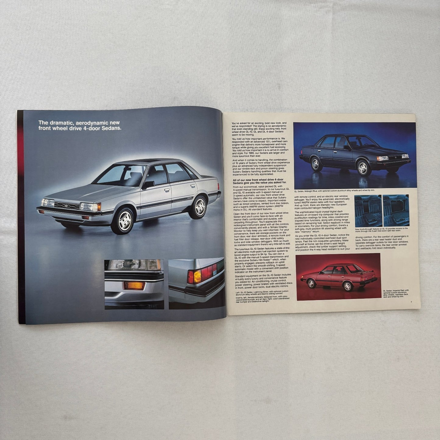 1985 Subaru Car Sales Brochure Catalog Advertising Turbo GL STD DL Wagon Brat +