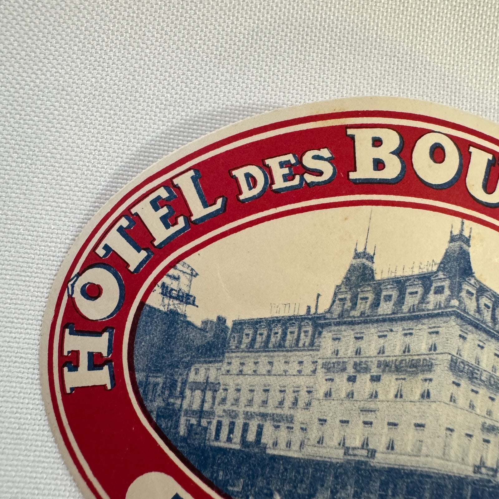 Vintage Travel Luggage Label Hotel Des Boulevards Bruxelles Belgium