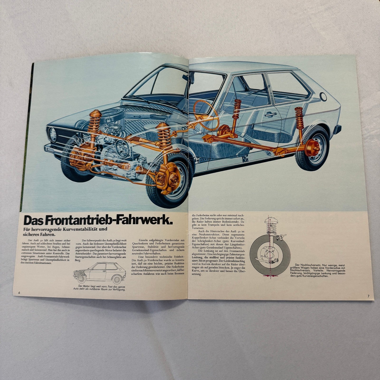 Audi 50 Poster Sales Brochure Catalog Advertising 1974 1975 GERMAN