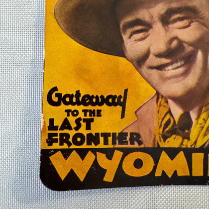 Vintage Travel Luggage Label Casper Wyoming