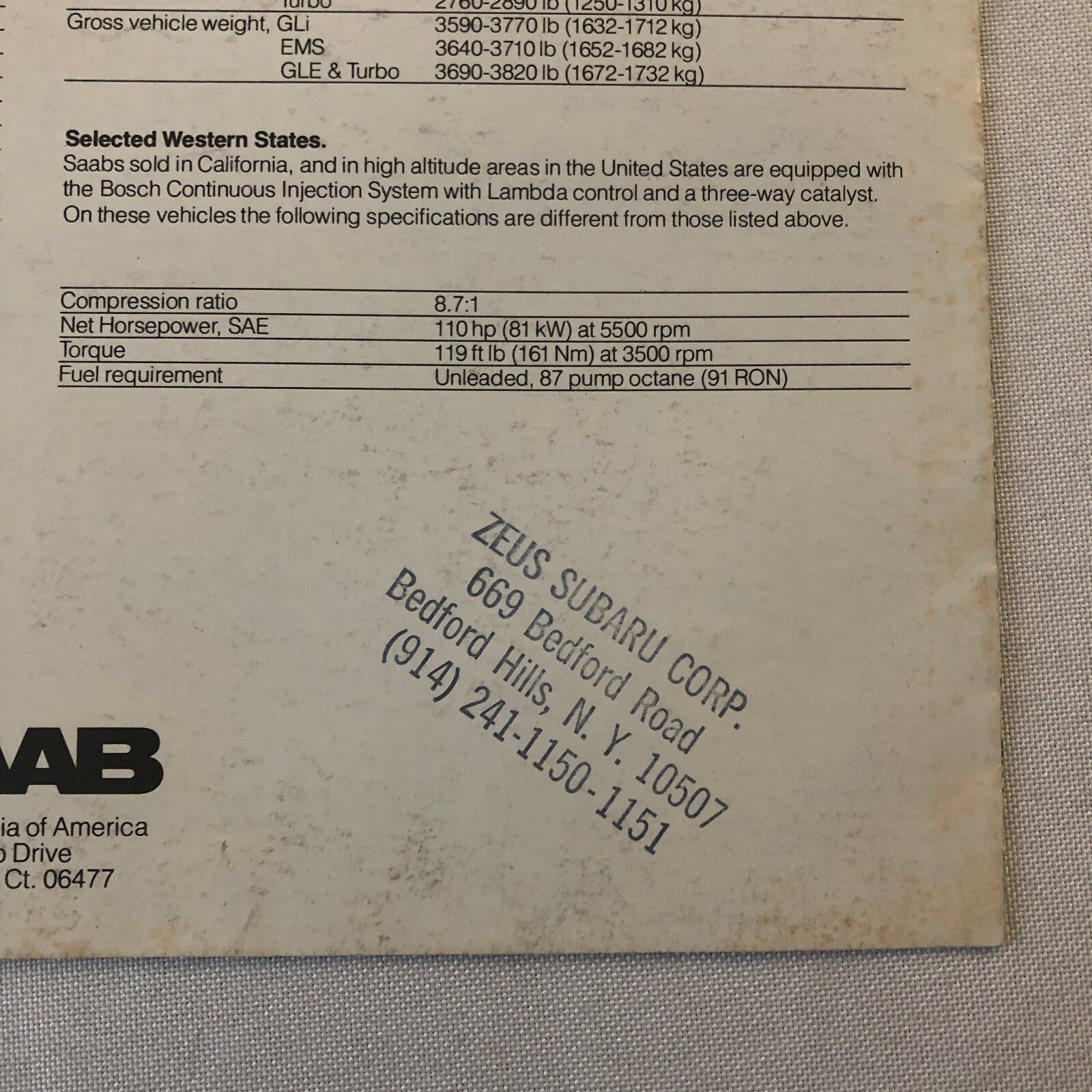 1979 Saab 900 Series Sales Brochure Catalog 900 EMS 900 Turbo 900 GLE