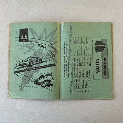 1957 ADAC 1000KM Racing Program Nurburgring Race German