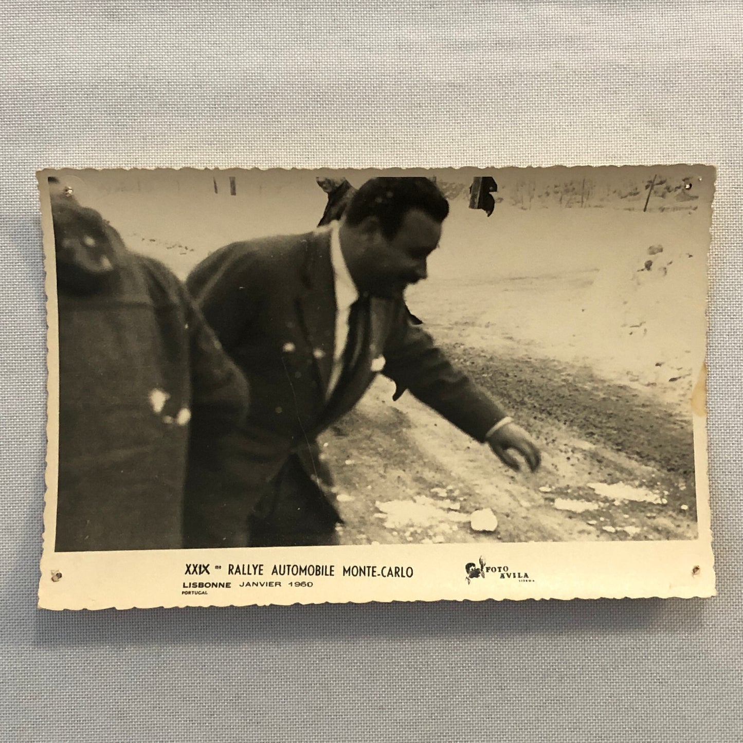 Vintage Rallye Automobile Monte Carlo Men Snowball Fight Photo Photograph Lot 3x