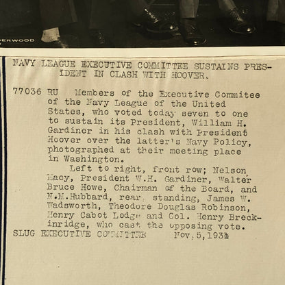Press Photo Photograph Navy League Against President Herbert Hoover 1931