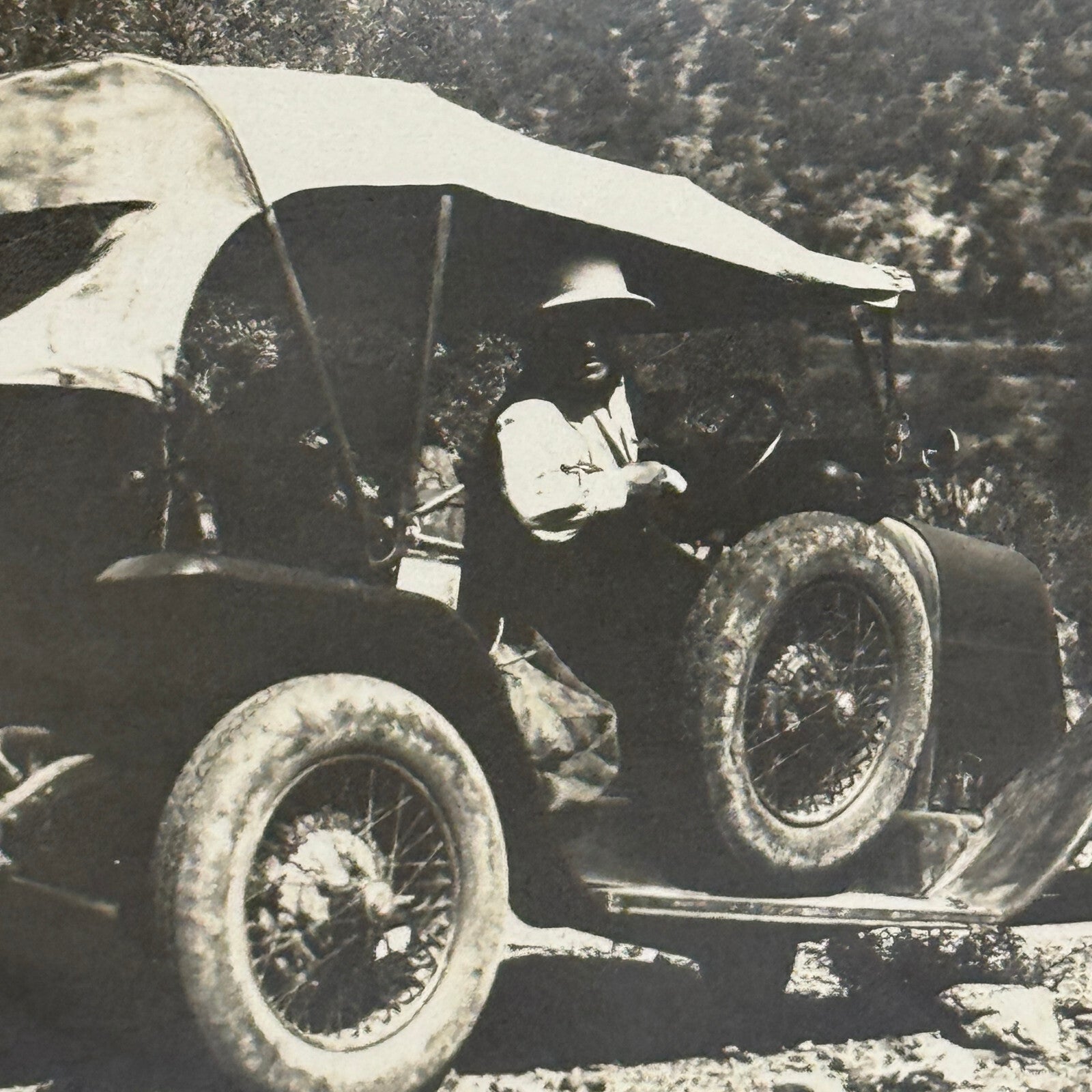 Vintage Photo Photograph Print People with Early Automobile Car
