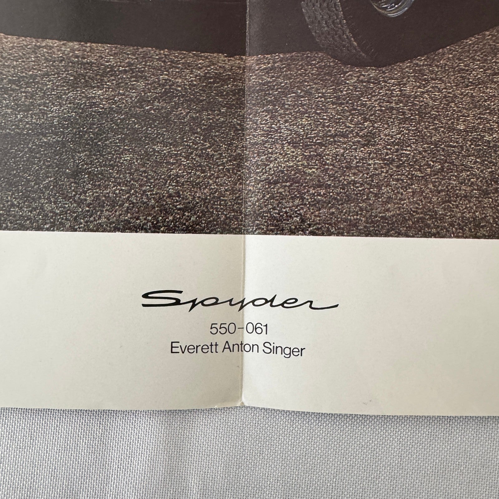 Porsche 550 Spyder 061 Renaissance Poster Brochure Everett Anton Singer