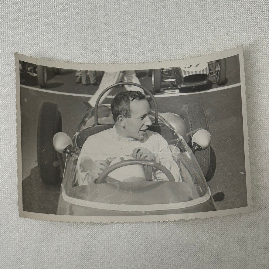 Vintage Racing Photo John Surtees Driver in Car Photograph Motorsport Print