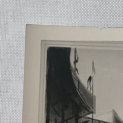 Vintage Photograph of Painting Circus Scene Horses Hot Air Balloon Photo