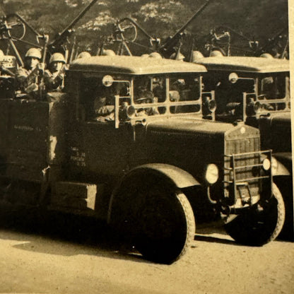Vintage Military Photo Photograph Print Truck Soliders European
