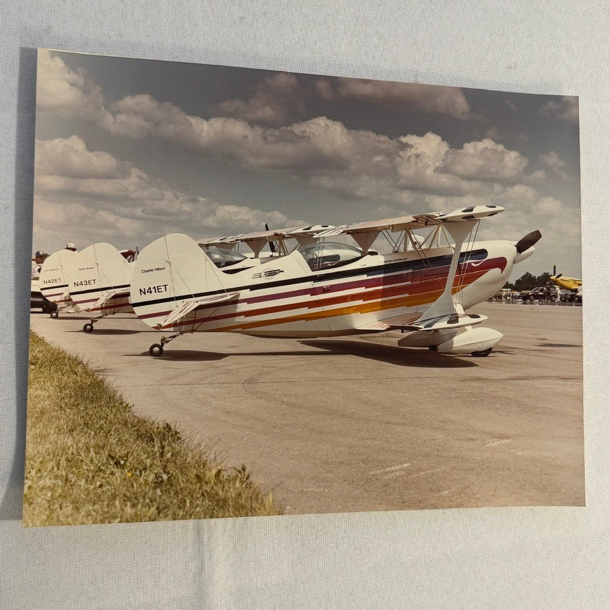 Vintage Charlie Hillard Aerobatic Airplane Photo Eagles Team 1970s Large