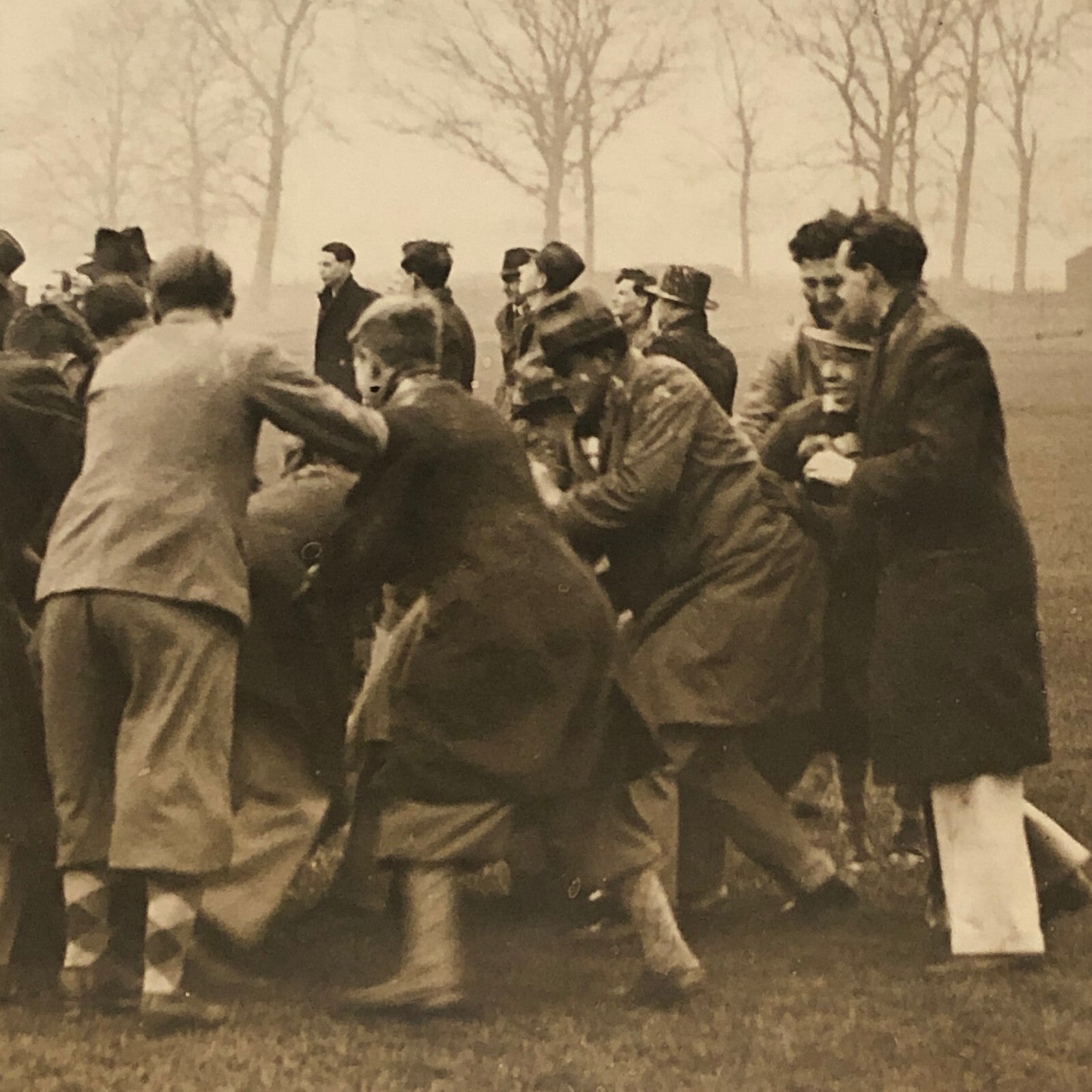 Press Photo Photograph 1932 Rugby Match London UK ? Keystone Photo Hospital Cup
