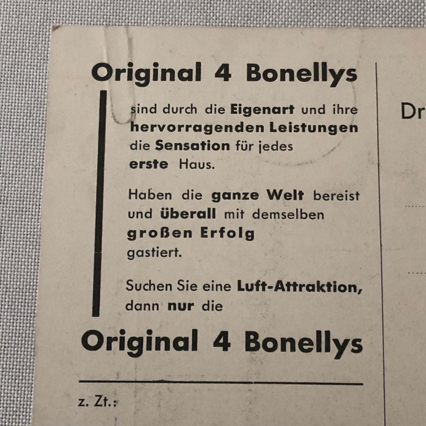 Circus Acrobat Act Postcard Post Card Vintage 4 Original Bonellys