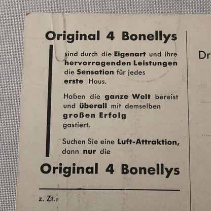 Circus Acrobat Act Postcard Post Card Vintage 4 Original Bonellys