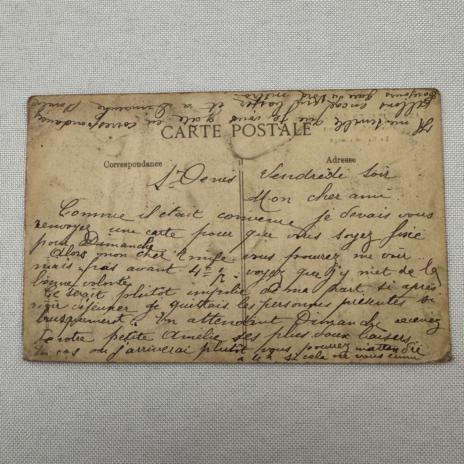 Vintage Zeppelin Airship Dirigible Postcard Post Card French