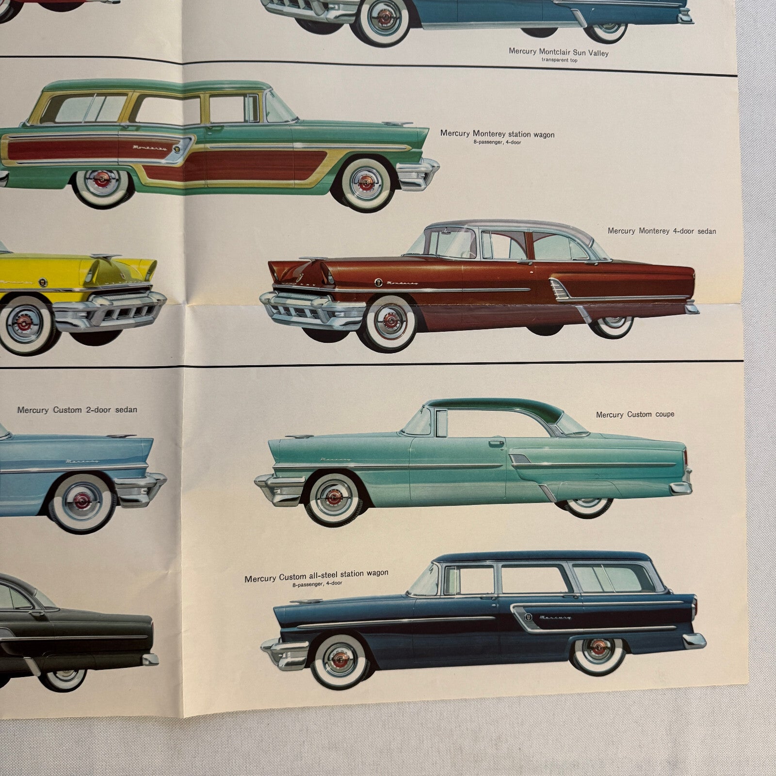 1955 Mercury Car Sales Brochure Catalog Mercury Montclair Monterey Custom