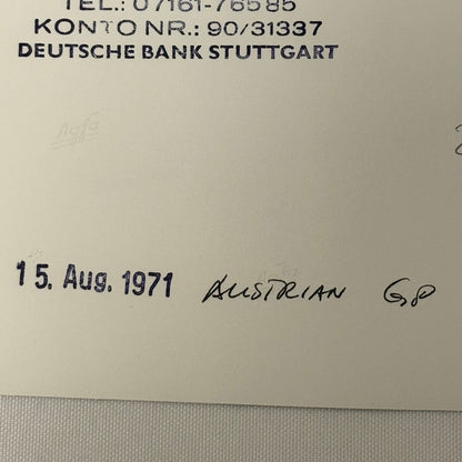 Vintage Racing Photo 1971 Austrian Grand Prix Driver Howden Ganley Motorsport