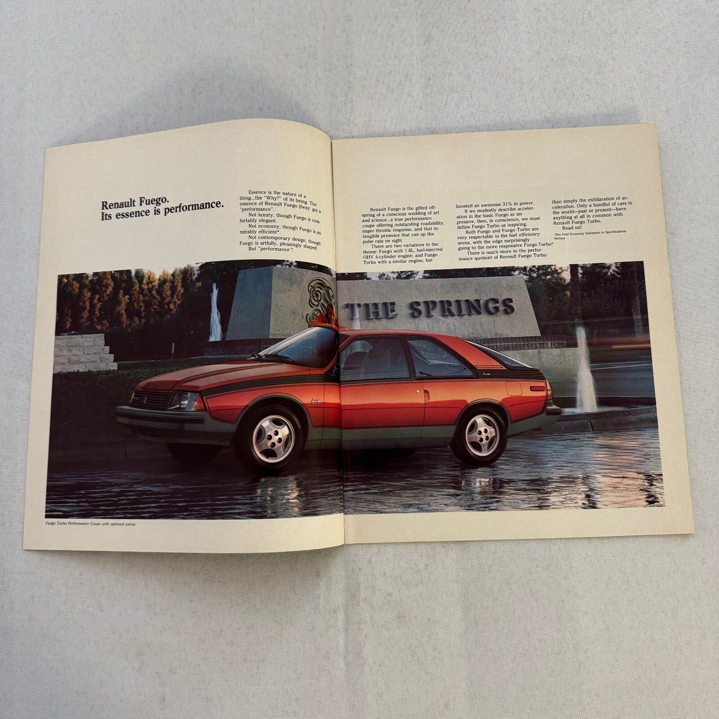 1982 Renault Fuego Car Sales Brochure Catalog Advertising Vintage