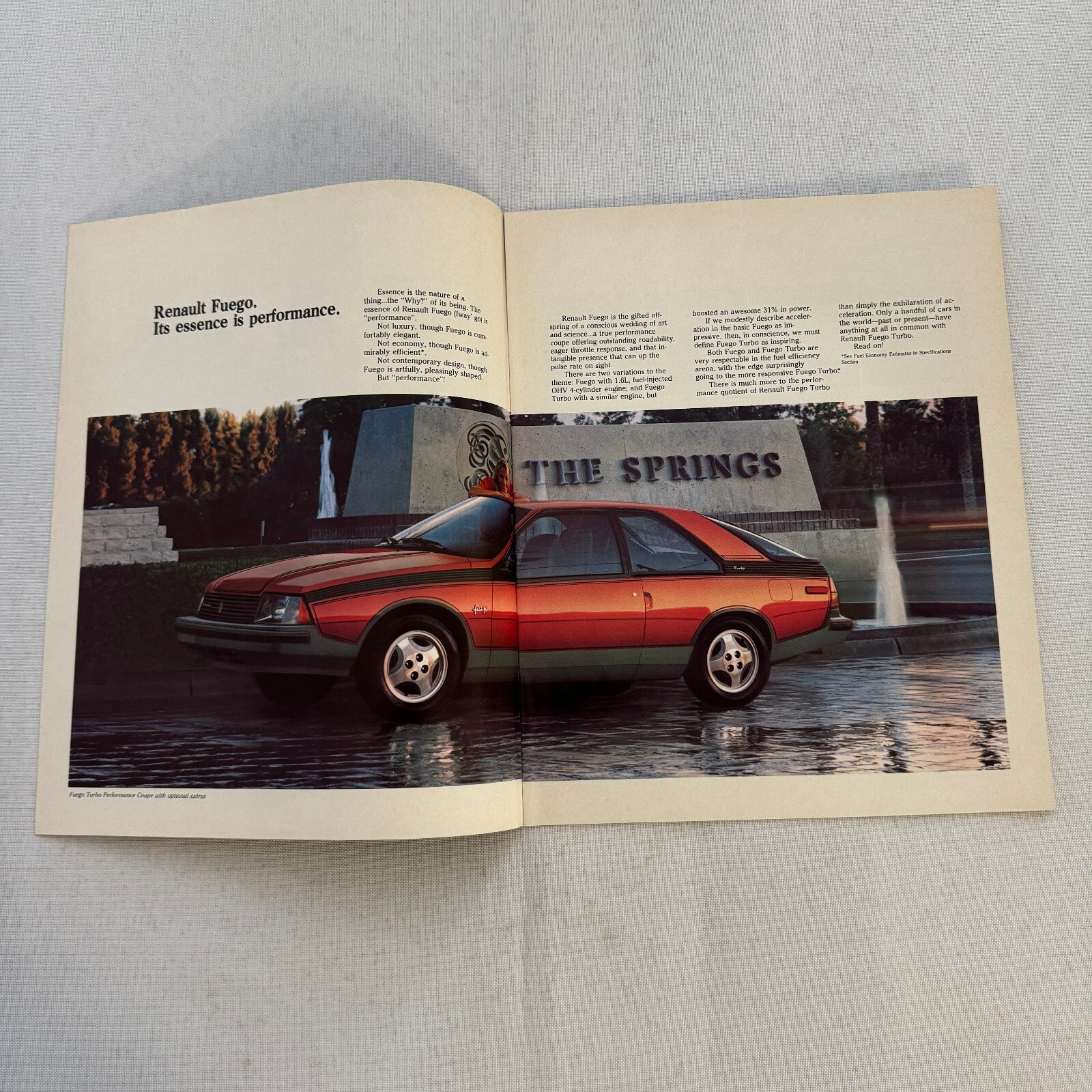 1982 Renault Fuego Car Sales Brochure Catalog Advertising Vintage