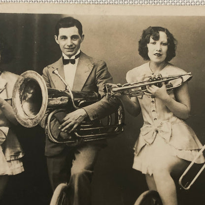 Circus Performer Unicycle Musicians Photo Postcard Real Photo Postcard RPPC ?