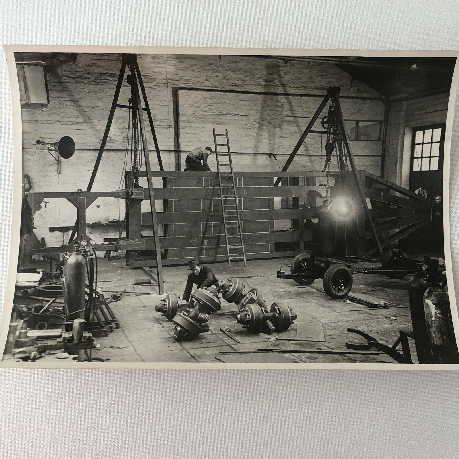Vintage Photograph of a Factory with Workers Denmark Ergo Trailer Industrial