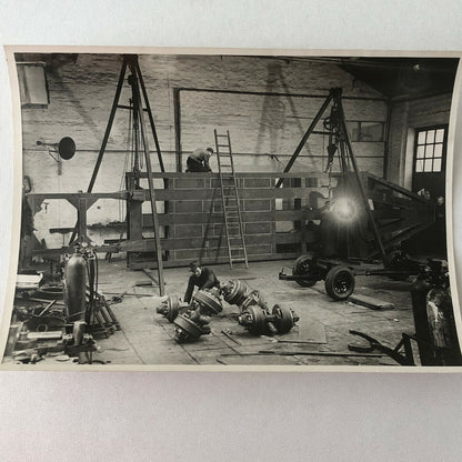 Vintage Photograph of a Factory with Workers Denmark Ergo Trailer Industrial
