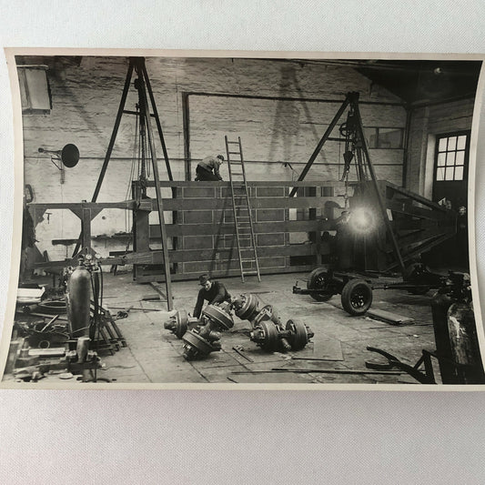Vintage Photograph of a Factory with Workers Denmark Ergo Trailer Industrial