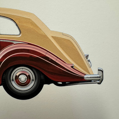 1954 Rolls Royce Silver Wraith Limousine Car Illustration Art Drawing Hand Drawn