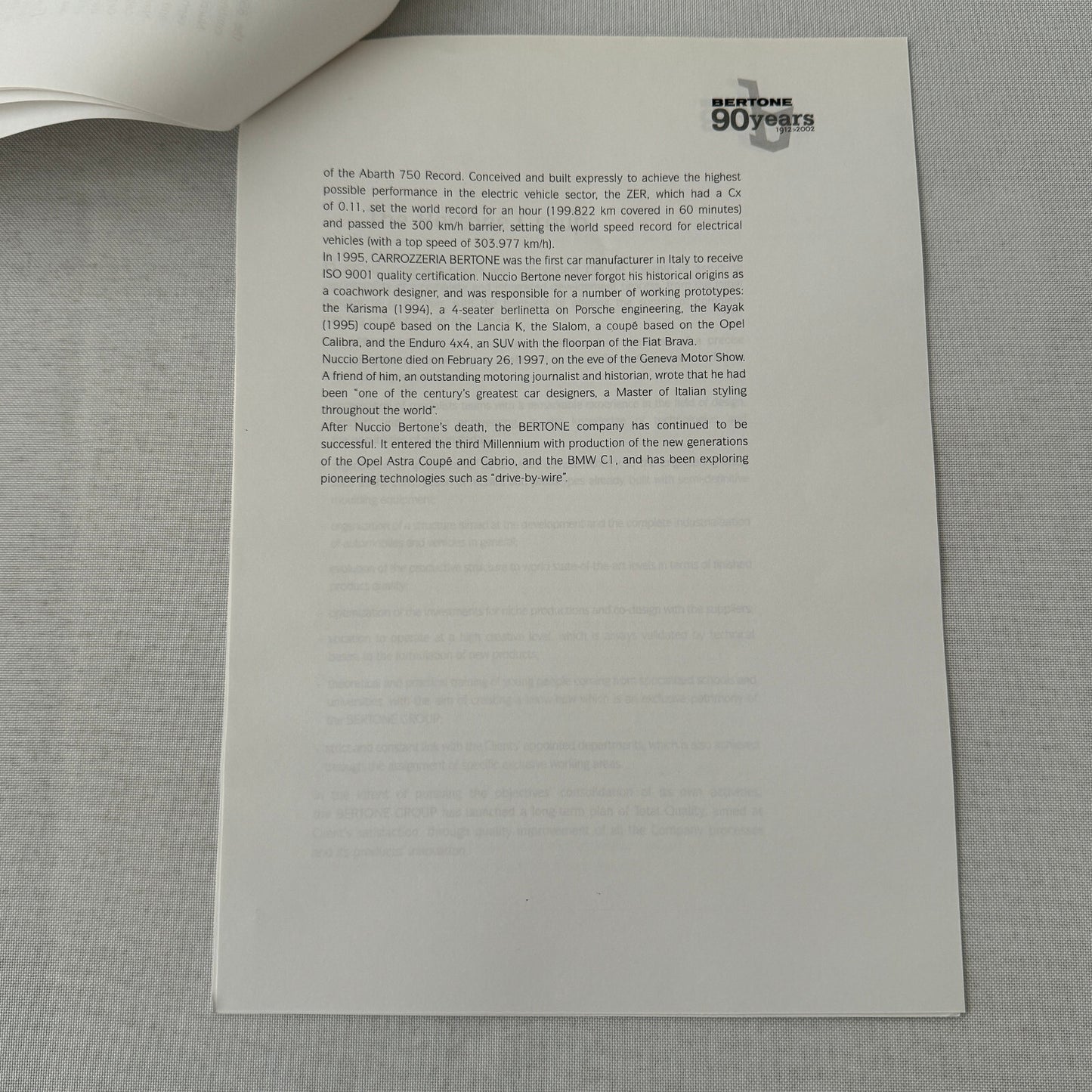 2002 Bertone Car History Press Kit in Embossed Folder Alfa Romeo Lamborghini +