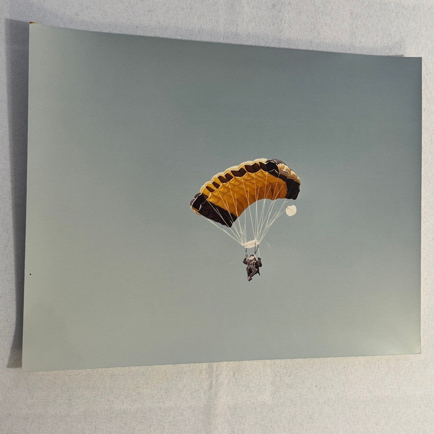 Vintage Skydiving Parachute Photo Large Format Aviation Photograph 1970s-80s