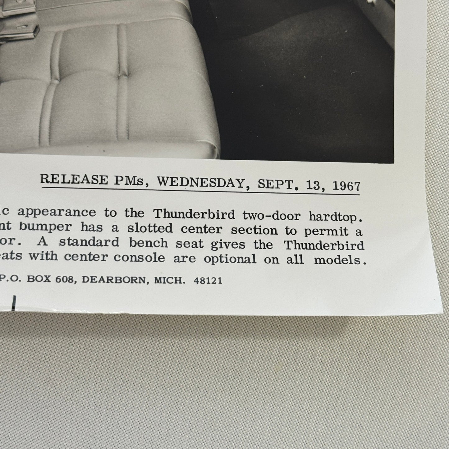 1968 Ford Thunderbird Factory Press Photo Photograph Print