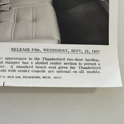 1968 Ford Thunderbird Factory Press Photo Photograph Print