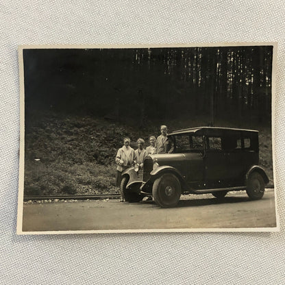 Vintage Photo Photograph People with Car Automobile People  - Tag AL22SM2