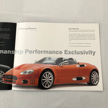 Spyker Car Sales Brochure Catalog C8 Laviolette SWB C8 Spyder SWB