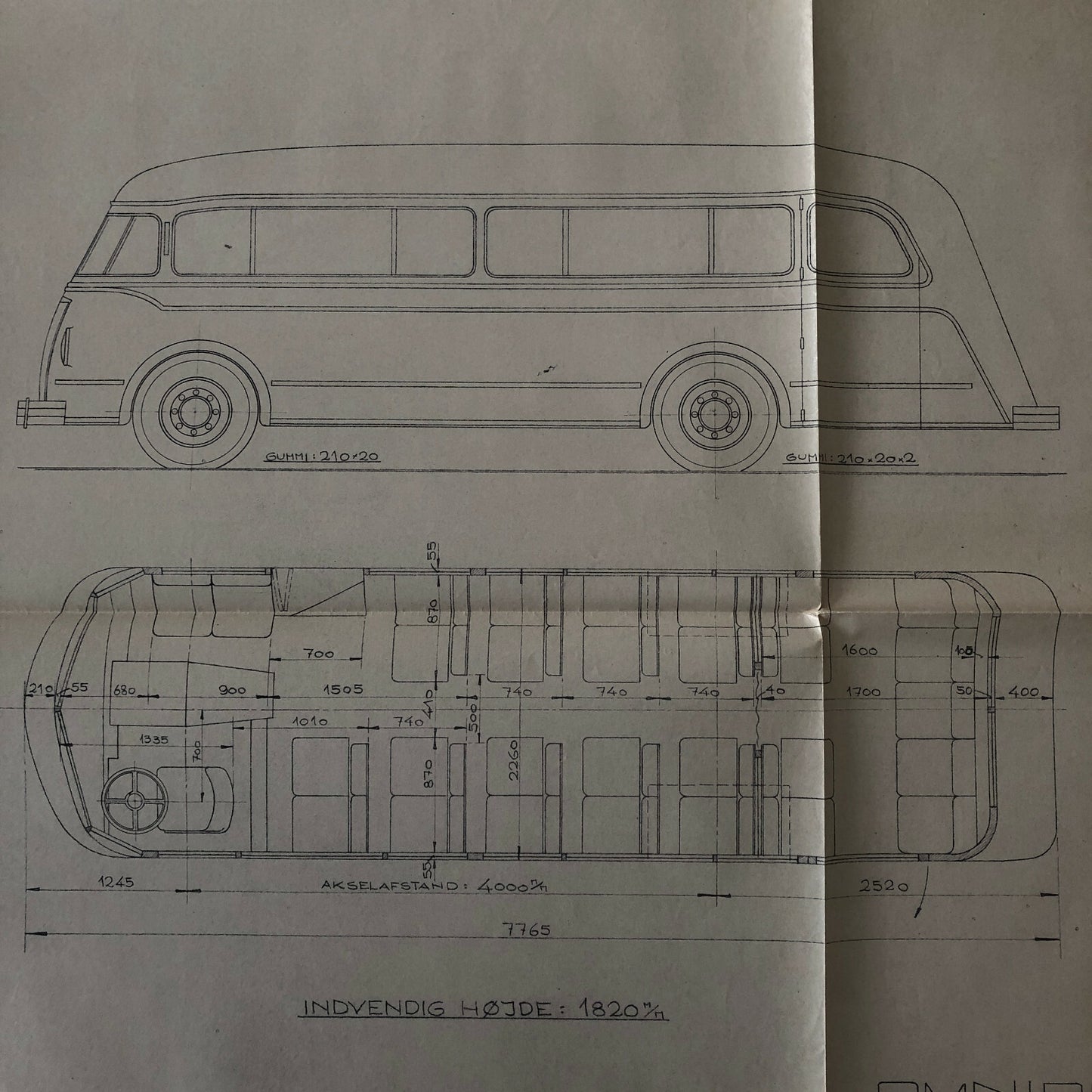 1935 Coachbuilder Bus Design Blueprint Rendering Blue Print Coach Bus Truck