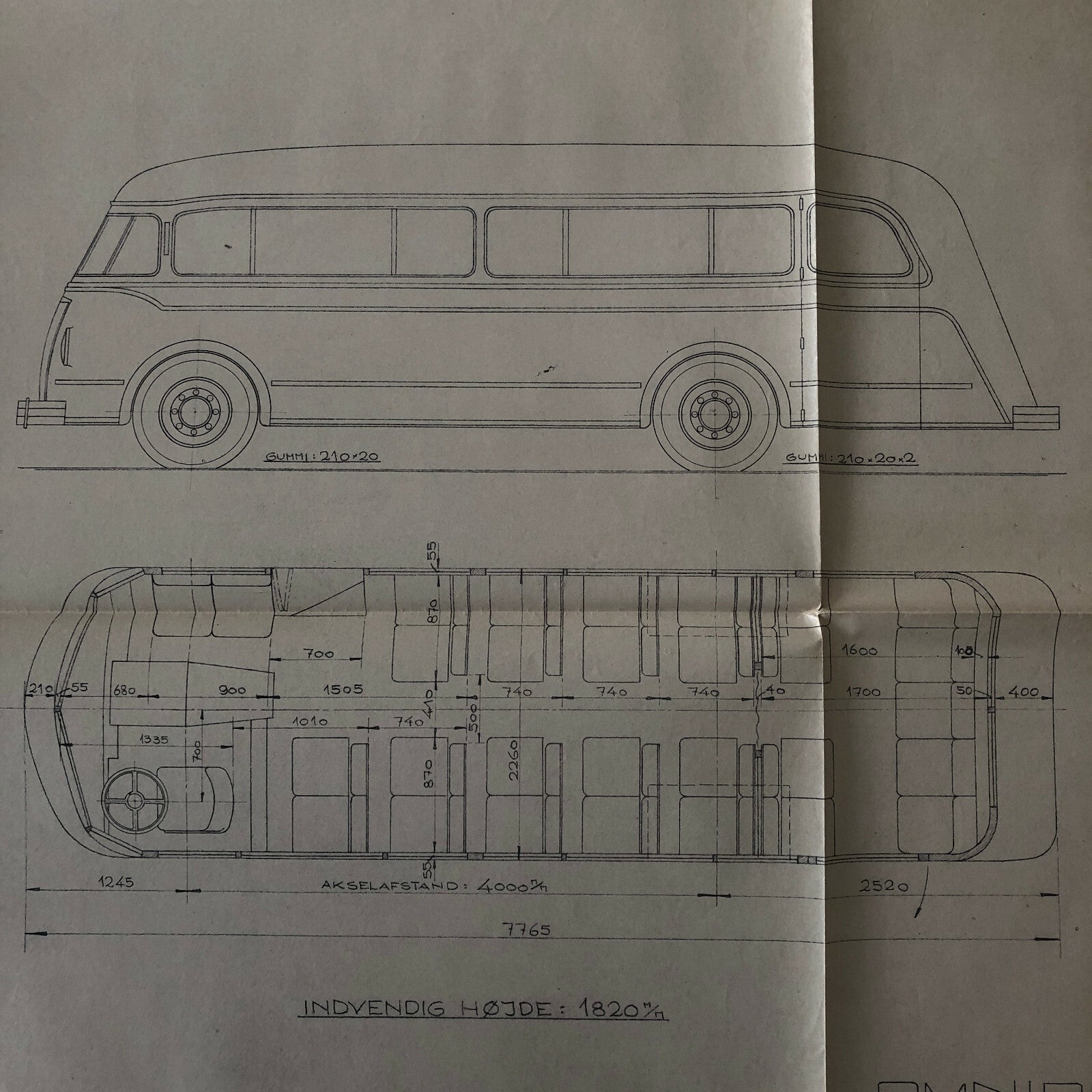 1935 Coachbuilder Bus Design Blueprint Rendering Blue Print Coach Bus Truck
