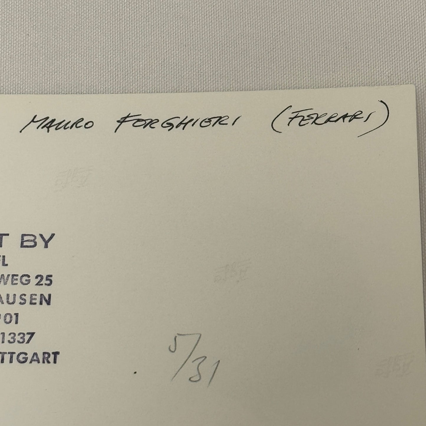 Vintage Racing Photo Ferrari Engineer Mauro Forghieri 1972 German Grand Prix