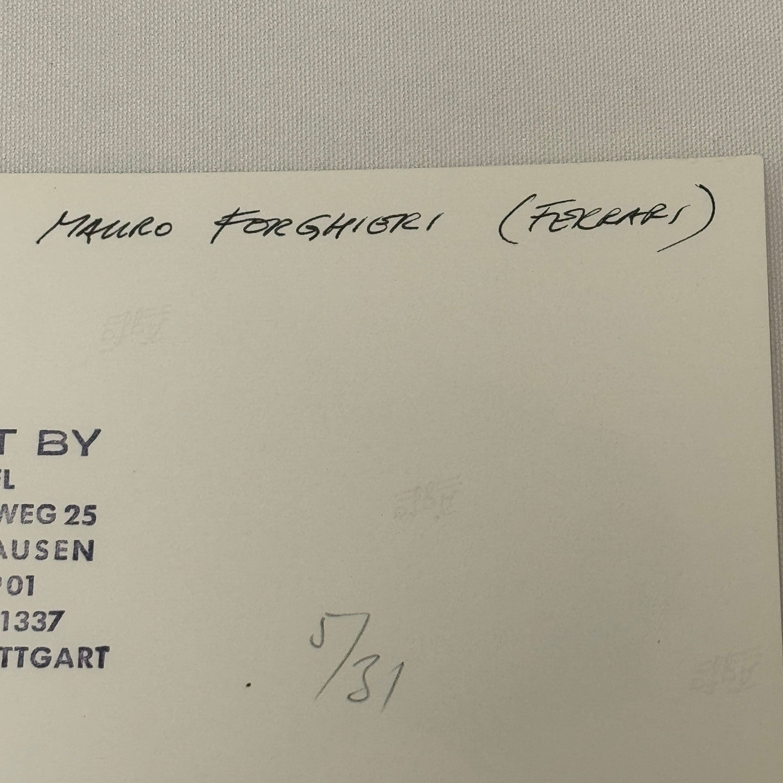 Vintage Racing Photo Ferrari Engineer Mauro Forghieri 1972 German Grand Prix